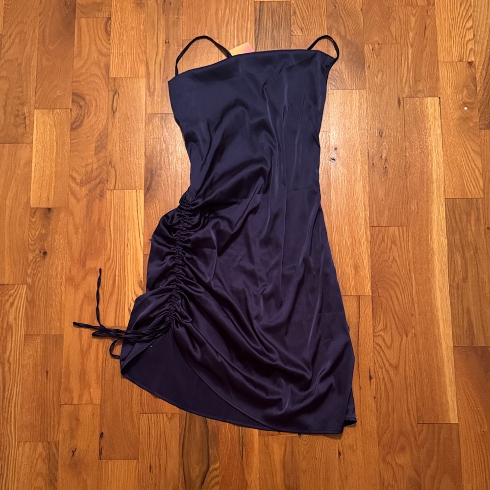SHEIN Navy Asymmetrical Ruched Dress